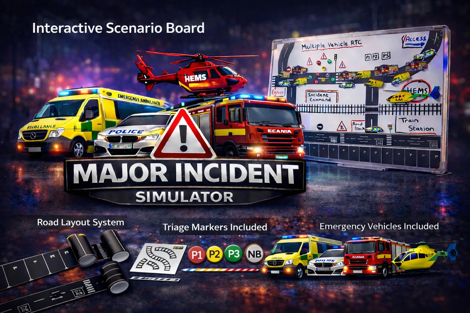 Major Incident Magnetic Whiteboard Set (90cm x 60cm)