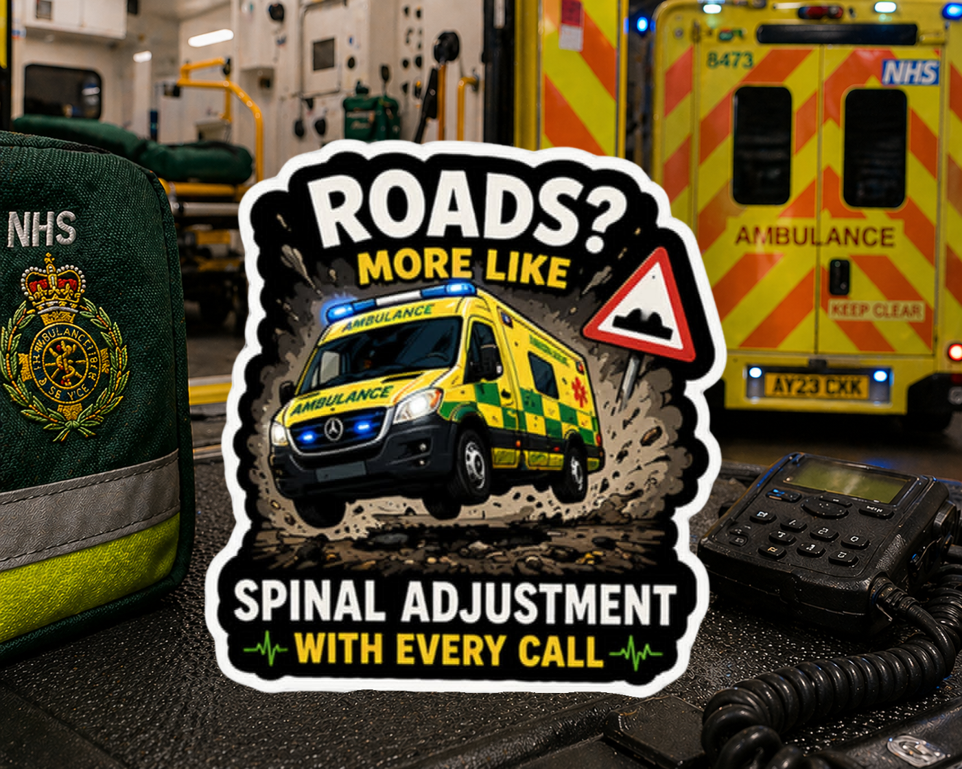 Roads? More Like Spinal Adjustment With Every Call Sticker
