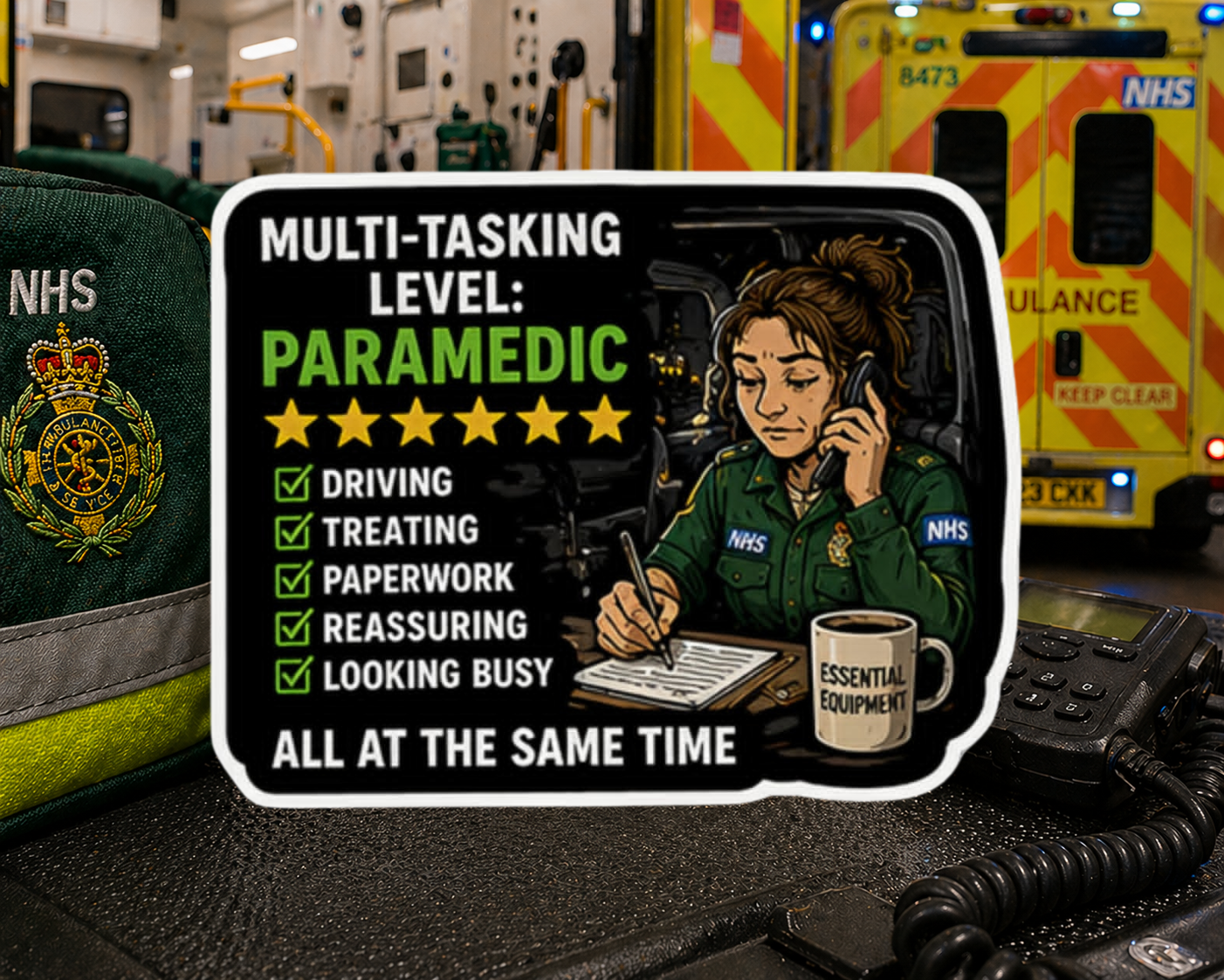 Multi-Tasking Level: Paramedic Sticker
